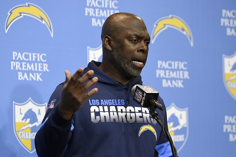 AP file photo by Kelvin Kuo / Los Angeles Chargers coach Anthony Lynn