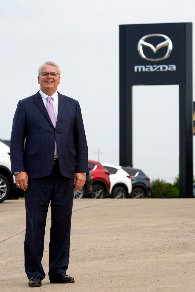 Staff photo by C.B. Schmelter / President of Integrity Automotive Group Brent Morgan poses at Integrity Mazda on Friday, June 19, 2020 in Chattanooga, Tenn.