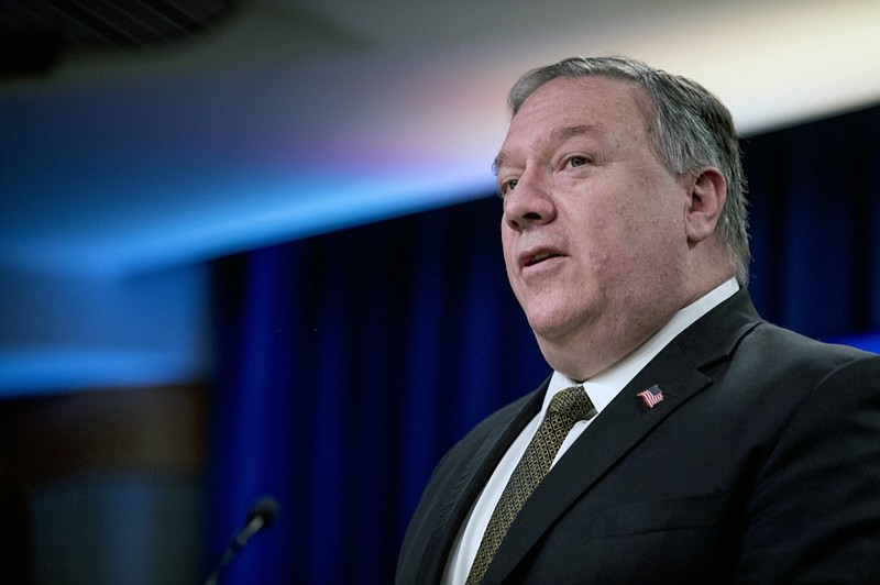 Secretary of State Mike Pompeo speaks during a news conference at the State Department in Washington, Wednesday, June 10, 2020. (AP Photo/Andrew Harnik, Pool)


