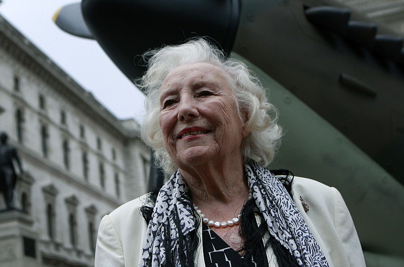 FILE - In this Friday Aug. 20, 2010 file photo, Dame Vera Lynn attends a ceremony to mark the 70th anniversary of the Battle of Britain. in central London. The family of World War II forces sweetheart Vera Lynn says she has died. She was 103 it was reported on Thursday, June 18, 2020. (AP Photo/Lefteris Pitarakis, File)


