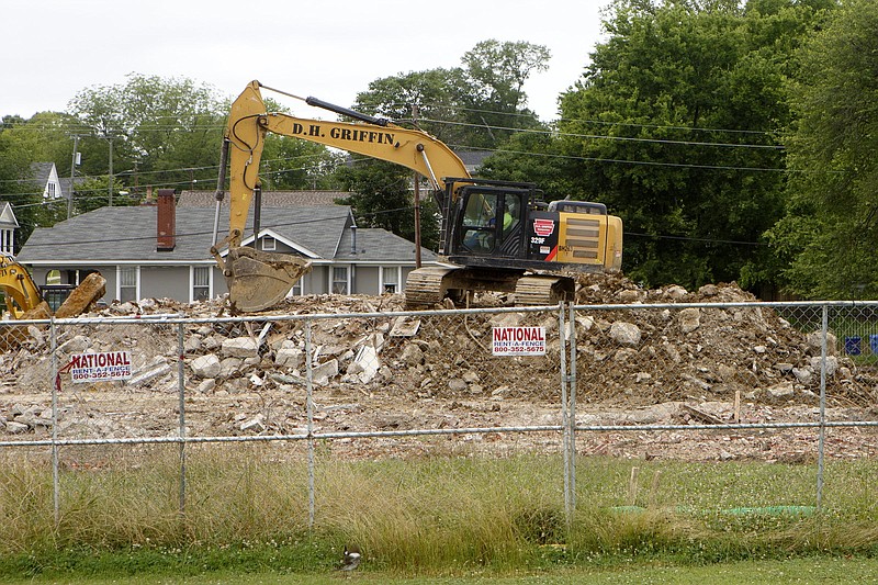 Staff photo by C.B. Schmelter / Construction equipment is seen at the site of the former Highland Park Grammar School on Tuesday, June 16, 2020 in Chattanooga, Tenn.