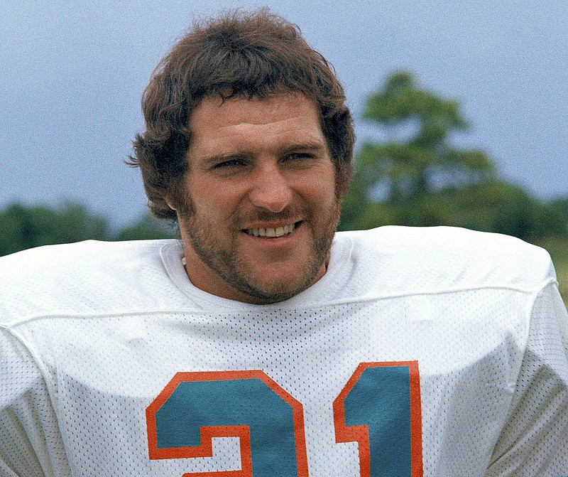 AP file photo / Miami Dolphins running back Jim Kiick poses for a photo in 1973.