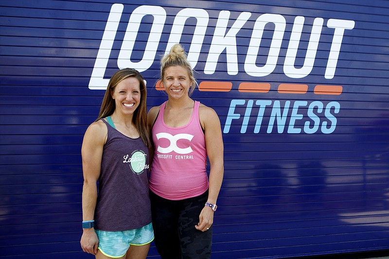 Staff photo by C.B. Schmelter / Lookout Fitness co-owners Kacy Womack, left, and Ashley Frasier have reopened the gym at 1304 McCallie Ave.