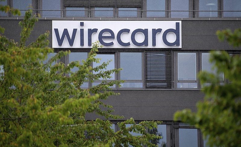 In this Friday June 19, 2020 photo, the Wirecard pictured at the headquarters of the payment service provider in Aschheim, Germany. Germany payment service provider Wirecard AG says it has concluded that two accounts that were supposed to contain 1.9 billion euros (2.1 billion dollars) probably don't exist. (Sven Hoppe/dpa via AP)


