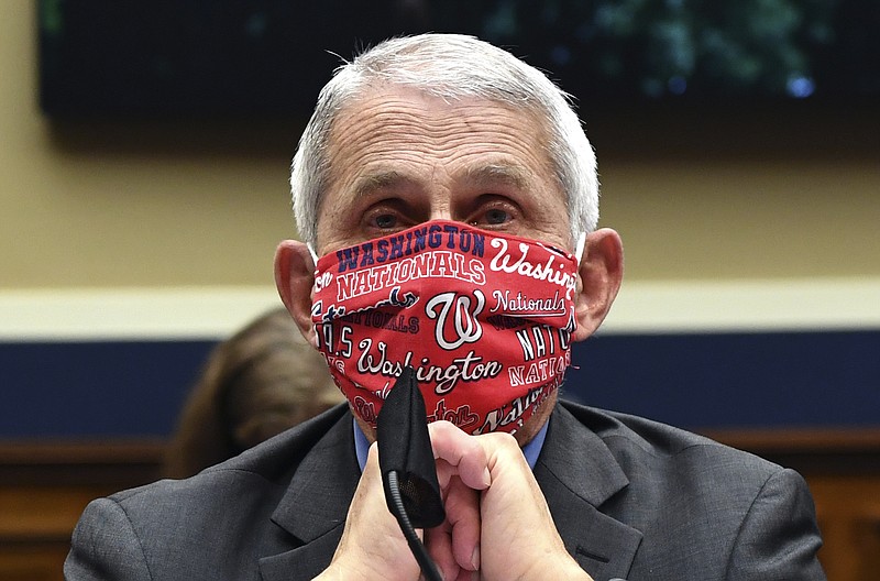 Director of the National Institute of Allergy and Infectious Diseases Dr. Anthony Fauci wears a face mask as he waits to testify before a House Committee on Energy and Commerce on the Trump administration's response to the COVID-19 pandemic on Capitol Hill in Washington on Tuesday, June 23, 2020. (Kevin Dietsch/Pool via AP)


