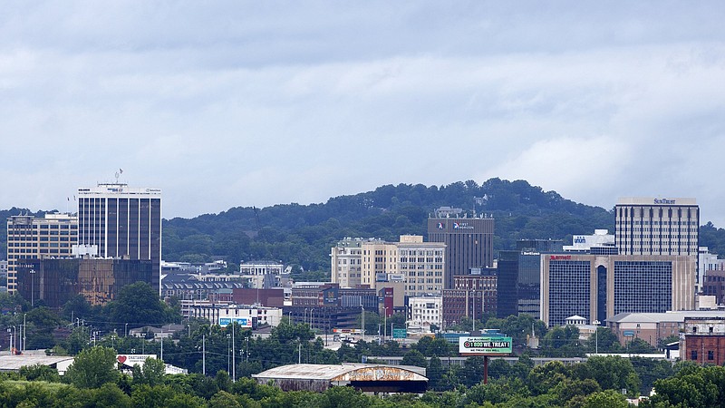 Morning clouds hang over downtown on Tuesday, June 23, 2020 in Chattanooga, Tenn. / Staff photo by C.B. Schmelter