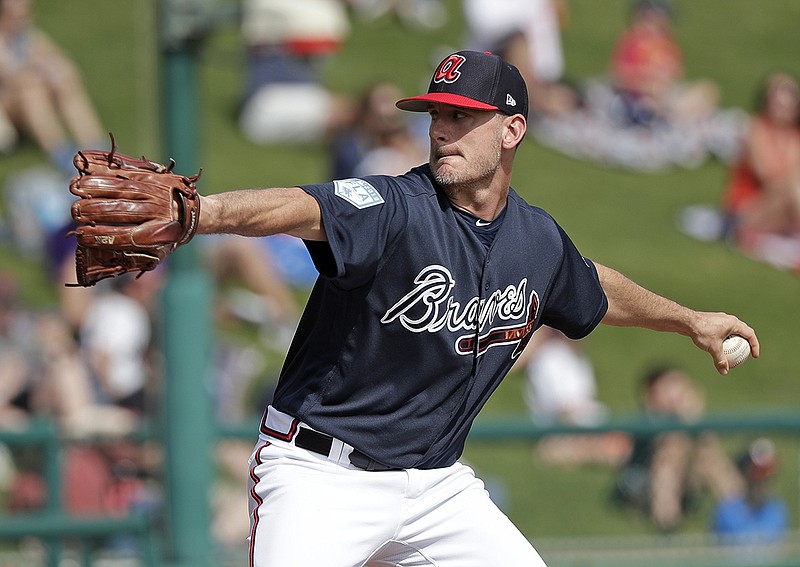 AP photo by John Raoux / Grant Dayton pitches for the Atlanta Braves during a spring training exhibition game against the Houston Astros on March 4, 2019, in Kissimmee, Fla.