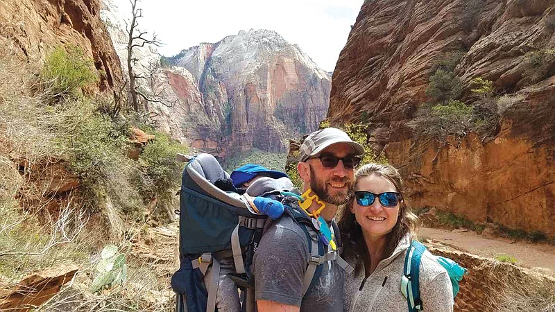 Photo contributed by Allison Stowers / Jonathan and Allison Stowers hike through Zion National Park.