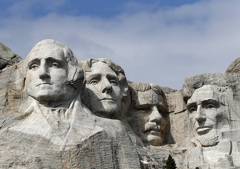 FILE - This March 22, 2019, file photo shows Mount Rushmore in Keystone, S.D. President Donald Trump will begin his Independence Day weekend on Friday with a patriotic display of fireworks at Mount Rushmore National Memorial before a crowd of thousands. (AP Photo/David Zalubowski, File)


