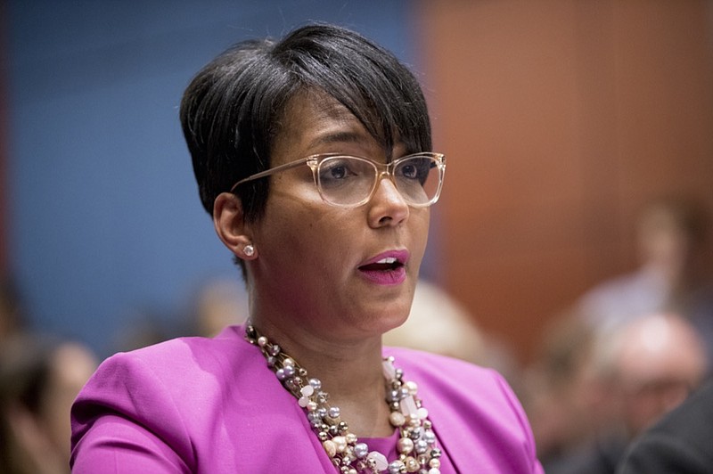 FILE - In this July 17, 2019, file photo, Atlanta Mayor Keisha Lance Bottoms speaks during a Senate Democrats' Special Committee on the Climate Crisis on Capitol Hill in Washington. Bottoms announced Monday, July 6, 2020, that she had tested positive for COVID-19. (AP Photo/Andrew Harnik, File)


