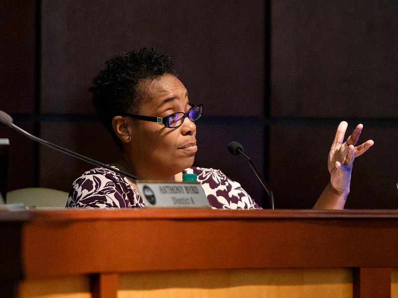 City Councilwoman Demetrus Coonrod speaks during a meeting in the Chattanooga City Council chamber on Tuesday, May 14, 2019, in Chattanooga, Tenn. / Staff file photo
