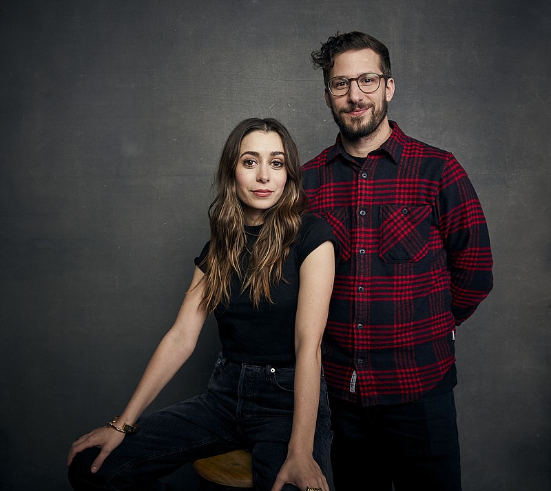 FILE - Cristin Milioti, left, and Andy Samberg pose for a portrait to promote their film "Palm Springs" during the Sundance Film Festival in Park City, Utah, on Jan. 25, 2020. The film will premiere Friday, July 10 on Hulu. (Photo by Taylor Jewell/Invision/AP, File)


