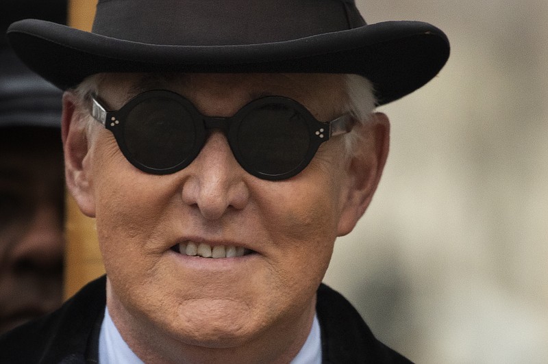 FILE - In this Feb. 20, 2020, file photo, Roger Stone arrives for his sentencing at federal court in Washington. (AP Photo/Manuel Balce Ceneta)


