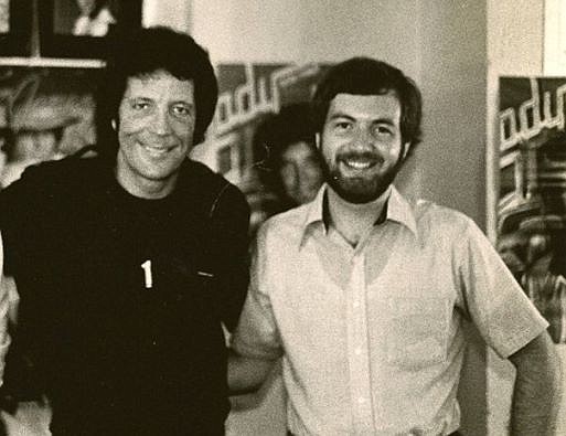 Photo provided by David Carroll / A young David Carroll is shown with singer Tom Jones in 1987. Carroll is writing a book about all of the musicians who have performed here over the last century, and is including a list of the many celebrities who have come through, as well.