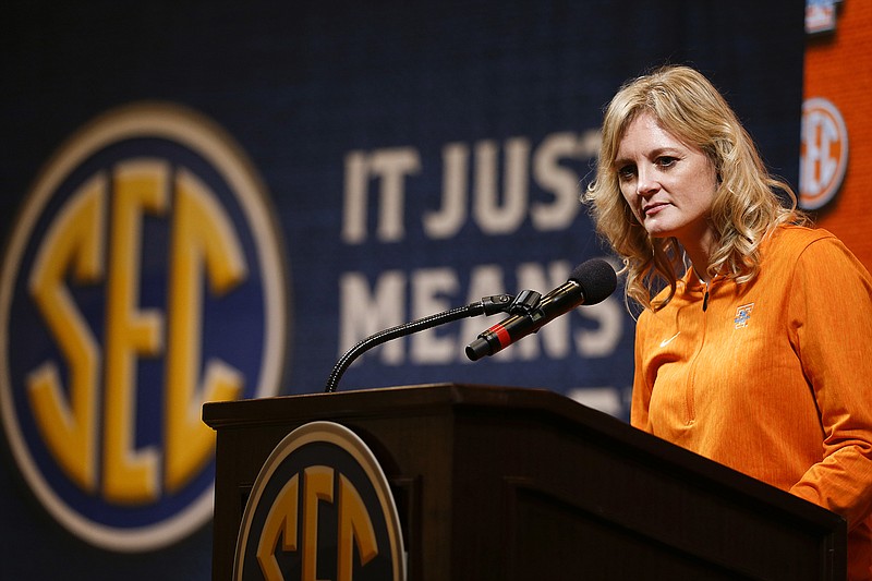 AP file photo by Butch Dill / Tennessee women's basketball coach Kellie Harper is counting on Jordan Walker, a graduate transfer from Western Michigan, to help the Lady Vols make up for some of the experience and skill they lost at guard after this past season.