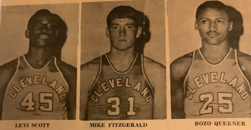 Photo contributed by Mike Fitzgerald / This clipping from the Cleveland Daily Banner newspaper on Jan. 28, 1969, shows, from left, former Bradley Central teammates Levi Scott, Mike Fitzgerald and Charles "Bozo" Queener, who all went on to play basketball for Cleveland State.