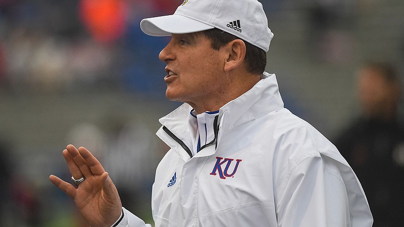 University of Kansas photo / The Kansas Jayhawks will begin their second football season under Les Miles on Aug. 29, with their opener against Southern Illinois having been moved up under scheduling relief provided this week by the NCAA.