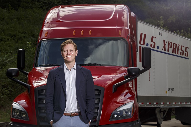 Staff photo by Doug Strickland / U.S. Xpress CEO Eric Fuller poses for a portrait at the company's headquarters on Wednesday, Aug. 23, 2017, in Chattanooga, Tenn.