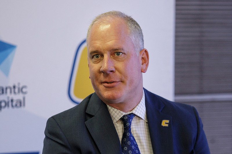 Staff file photo / UTC athletic director Mark Wharton said it's been "very frustrating" to lack answers when people ask him for assurances about fall sports, including foootball, for the Mocs in the 2020-21 school year.