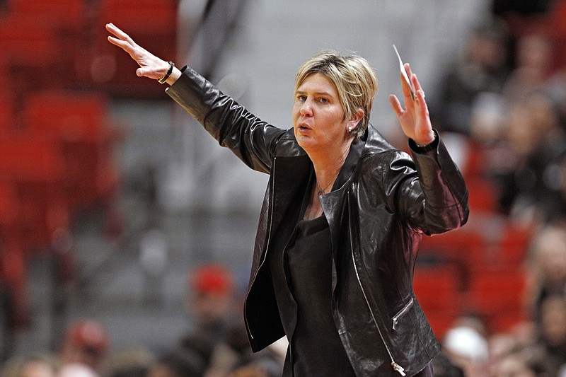 AP photo by Brad Tollefson / Marlene Stollings coaches the Texas Tech women's basketball team during a home game against Baylor on Feb. 18. Stollings was fired Thursday after two years leading the program.