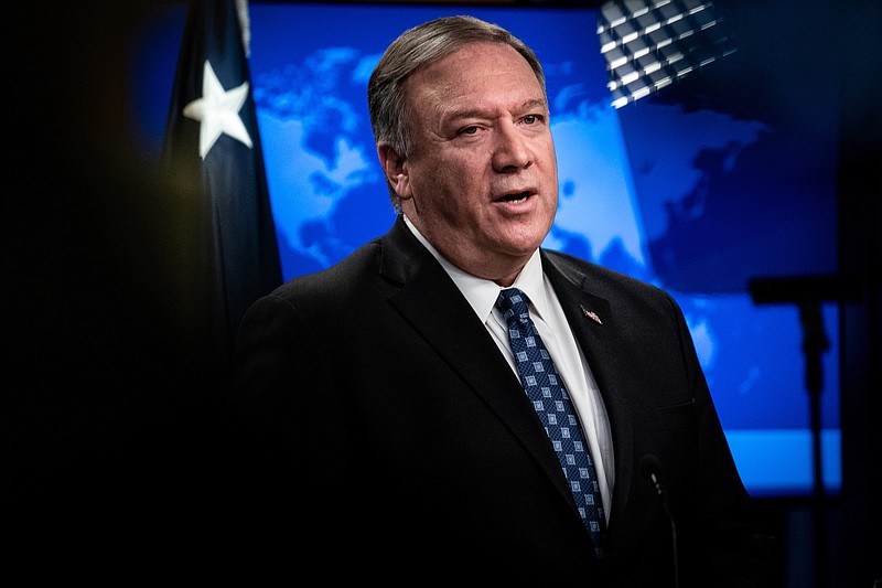Photo by Erin Schaff of The New York Times / Secretary of State Mike Pompeo , shown here at a news conference at the State Department in Washington on Jan. 7, 2020, delivered a divisive speech on July 16 calling for the United States to ground its human rights policy more prominently in religious liberty and property rights.