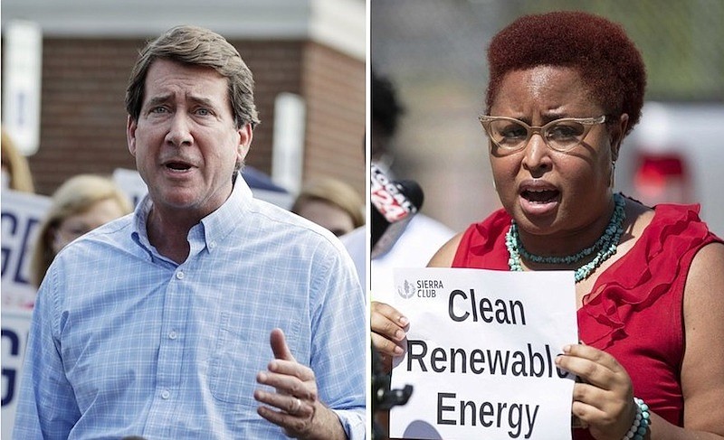 Bill Hagerty and Marquita Bradshaw won the Republican and Democratic nominations on Tuesday and will compete in a November election to represent Tennessee in the U.S. Senate. (AP photos)
