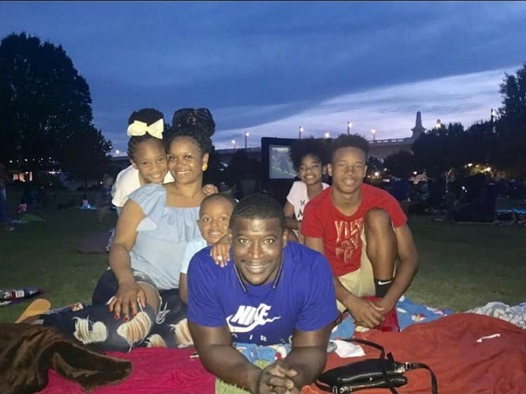 Jamichael Caldwell, owner of Caldwell Cleaning Solutions, and his family: from left, Jaeda, wife Shawntae, Jaxson, Jasmine and La'Renta in the red shirt. (Contributed photo)