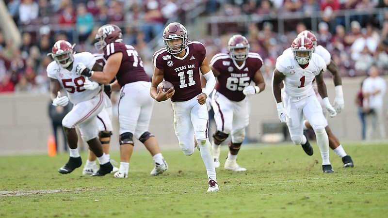 Texas A&M photo by Craig Bisacre / Texas A&M athletic director Ross Bjork said this week that it may be a little longer before fans find out when quarterback Kellen Mond and the Aggies will take on Alabama and the rest of their SEC opponents.