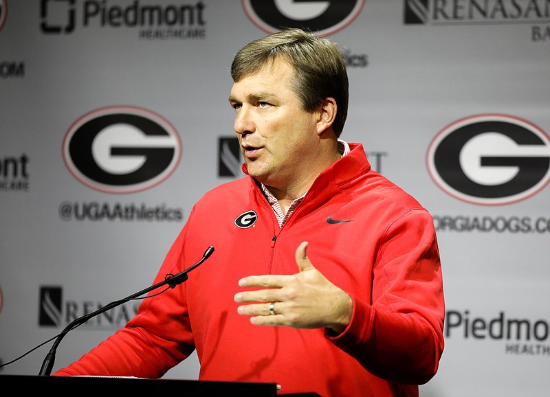 Georgia photo by Tony Walsh / Georgia football coach Kirby Smart will oversee the start to his fifth preseason camp Monday in Athens. The Bulldogs have five quarterbacks vying to replace Jake Fromm, including Wake Forest graduate transfer Jamie Newman and Southern Calforinia transfer JT Daniels.