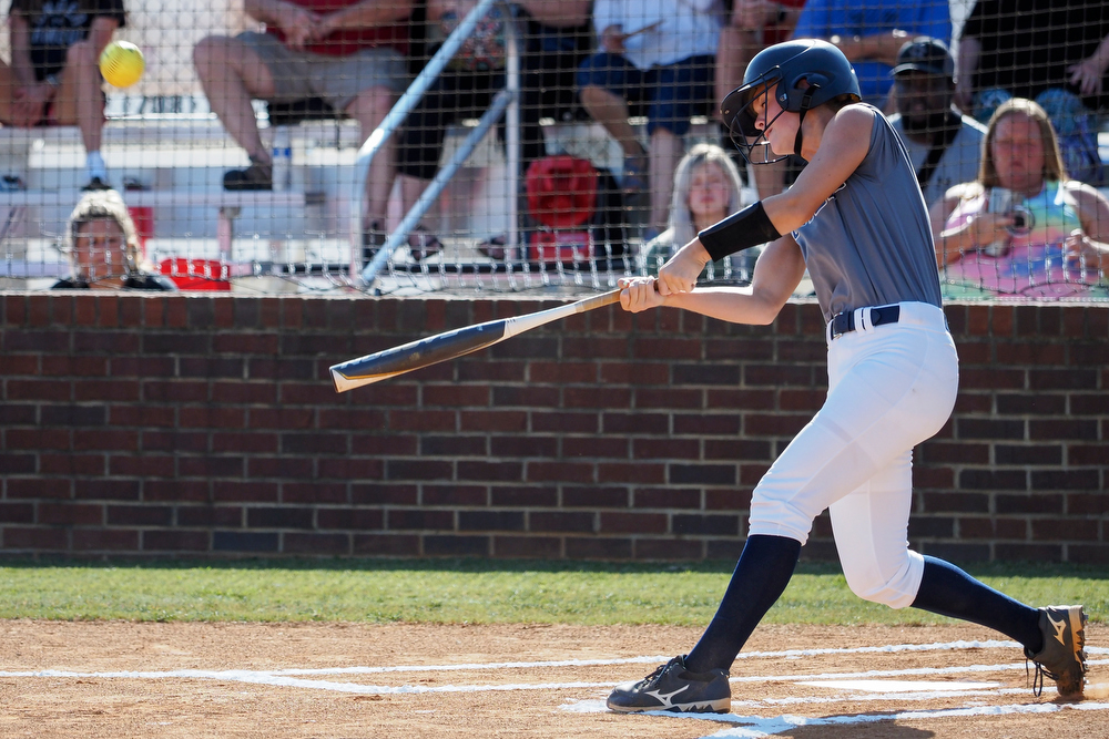 Staff photo by C.B. Schmelter / Coahulla Creek's Sophia Voyles (21) pops up against Ringgold at Ringgold High School's Hazel Brown Field on Tuesday, Aug. 18, 2020 in Ringgold, Ga.