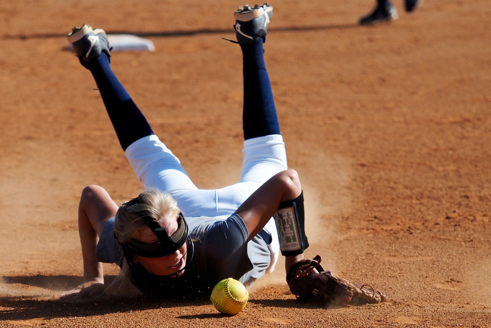 Staff photo by C.B. Schmelter / Coahulla Creek's Tatum Poe (1) stops the ball against Ringgold at Ringgold High School's Hazel Brown Field on Tuesday, Aug. 18, 2020 in Ringgold, Ga.