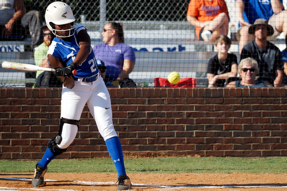 Staff photo by C.B. Schmelter / Ringgold's Jade Gainer (21) bats against Coahulla Creek at Ringgold High School's Hazel Brown Field on Tuesday, Aug. 18, 2020 in Ringgold, Ga.