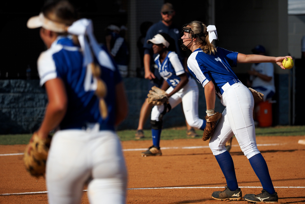 Staff photo by C.B. Schmelter / Ringgold's Alyissa Sue (7) pitches against Coahulla Creek at Ringgold High School's Hazel Brown Field on Tuesday, Aug. 18, 2020 in Ringgold, Ga.