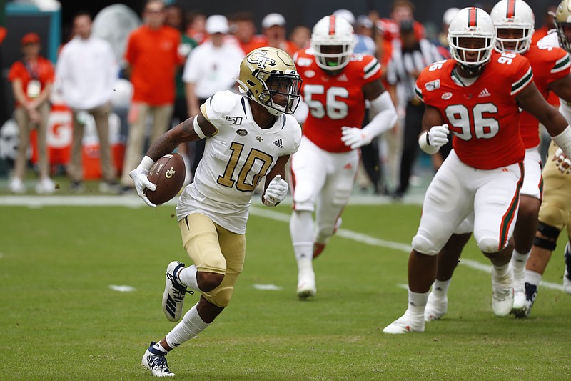 AP file photo by Wilfredo Lee / Georgia Tech receiver Ahmarean Brown was an efficient part of the passing game for the Yellow Jackets last season as a freshman, averaging 18.9 yards on 21 catches, seven of them for touchdowns. His presence should be a big help this year to the team's starting quarterback, a position still up for grabs with the season opener not until next month.