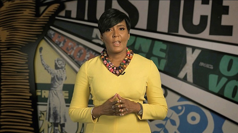 In this image from video, Atlanta Mayor Keisha Lance Bottoms speaks during the fourth night of the Democratic National Convention on Thursday, Aug. 20, 2020. (Democratic National Convention via AP)