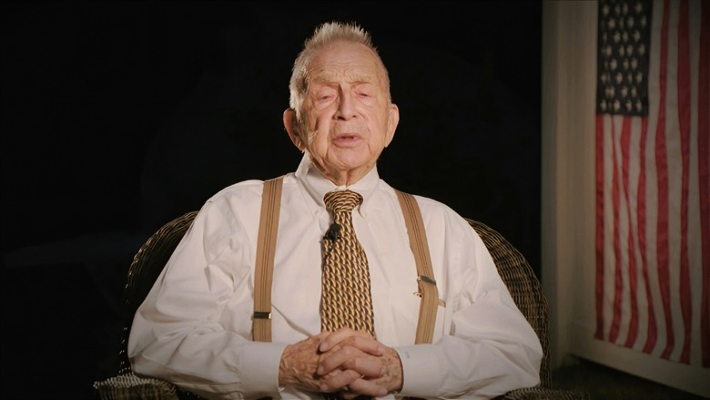 In this image from video, World War II veteran Ed Good speaks during the fourth night of the Democratic National Convention on Thursday, Aug. 20, 2020. (Democratic National Convention via AP)