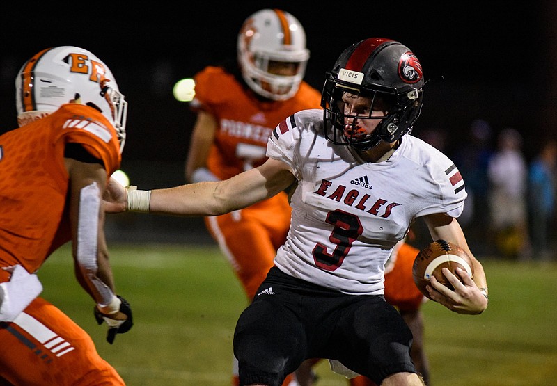 File photo by Cade Deakin / Signal Mountain's Braden Casner (3) will be asked to contribute as a running back and a linebacker this season, when he could be one of the team's best players on both sides of the ball.