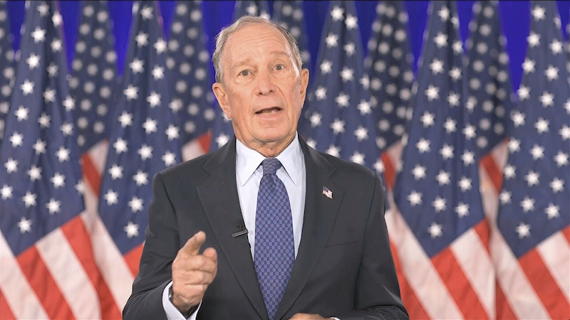 In this image from video, former New York City Mayor Michael Bloomberg speaks during the fourth night of the Democratic National Convention on Thursday, Aug. 20, 2020. (Democratic National Convention via AP)