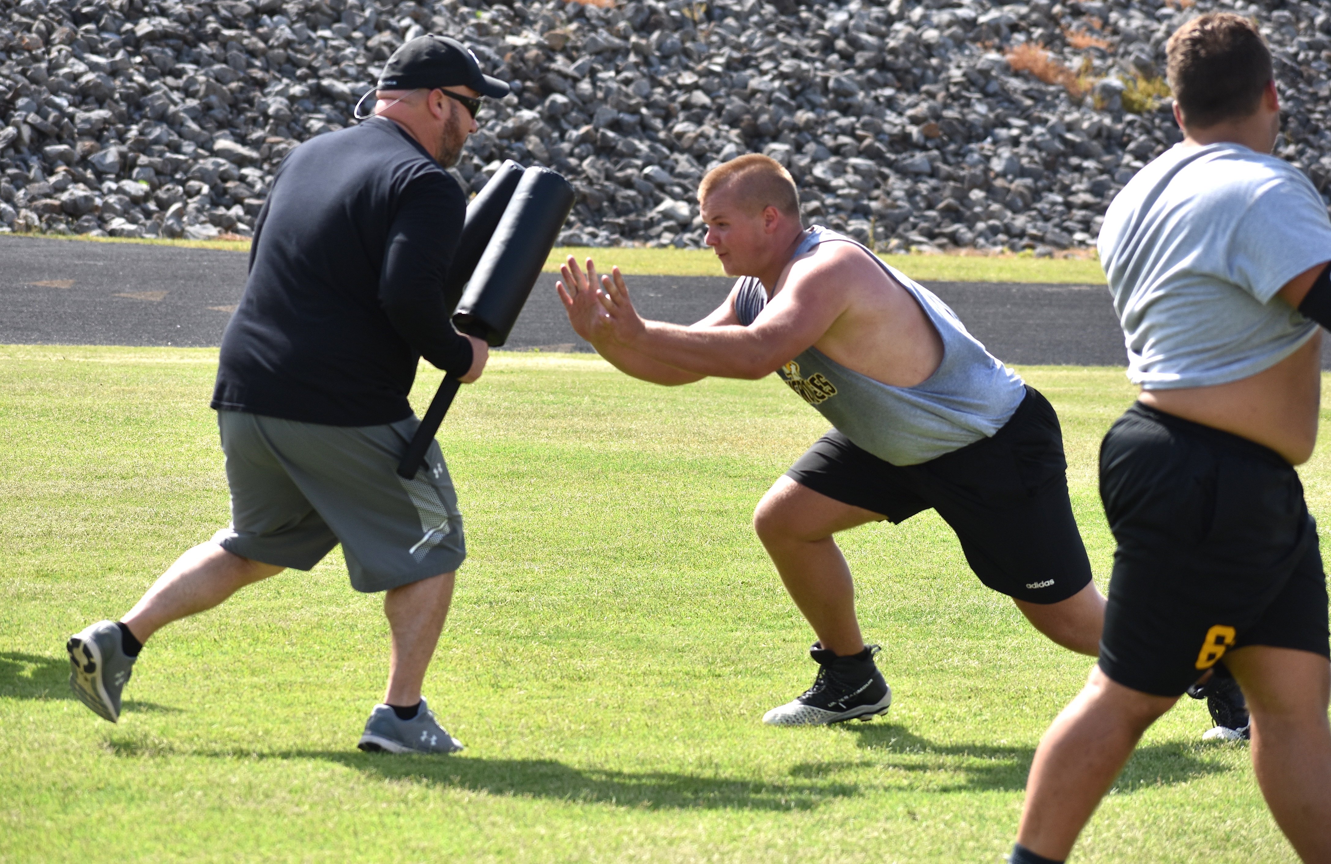 Staff Photo by Patrick MacCoon / Bryce Goodner first two of three photos. One of the state's top OL who is committed to Virginia Tech