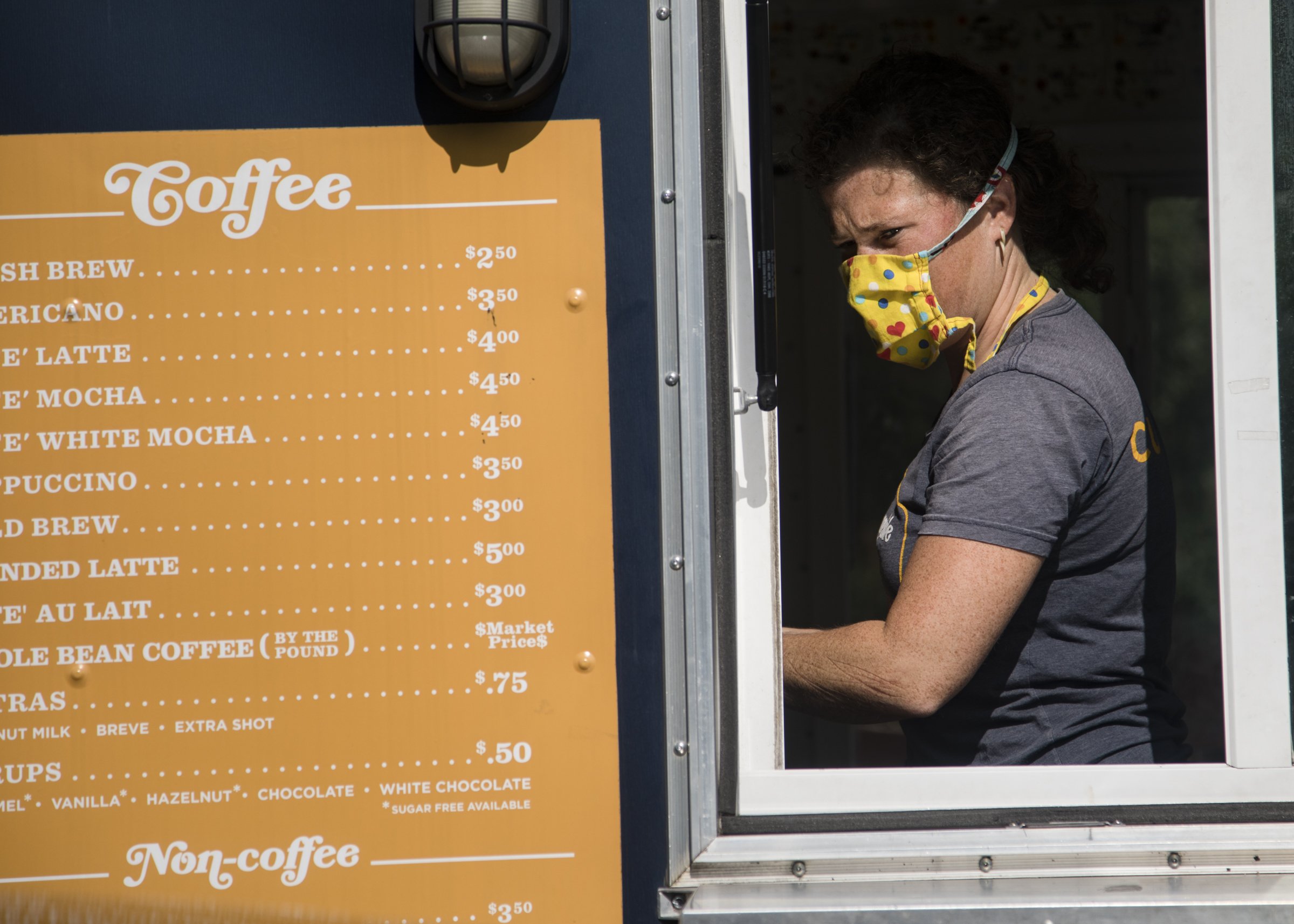 Staff photo by Troy Stolt / Melody Kobernik, owner of Sunnyside Cup, takes a customer's order at their 3008 South Broad St. location. The to-go coffee shop recently announced it will be opening a new location on Signal Mountain Road.