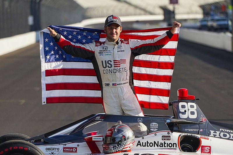 AP photo by Michael Conroy / Marco Andretti will lead the field to the green flag for Sunday's Indy 500.