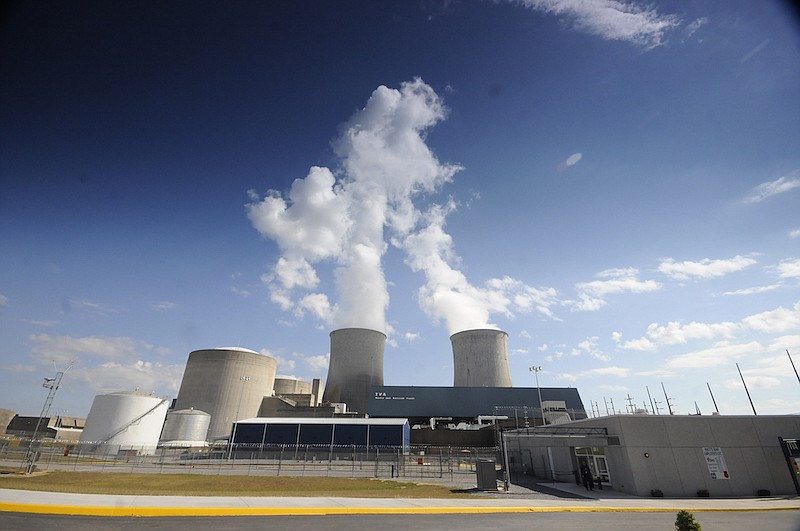 Both cooling towers are in operation at Watts Bar Nuclear Plant on Wednesday, Oct. 19, 2016. / Staff file photo