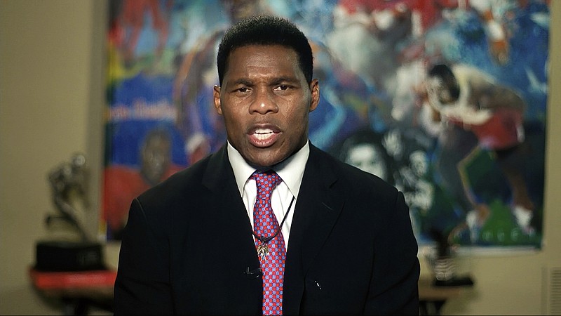 Photo courtesy of the Committee on Arrangements for the 2020 Republican National Committee via The Associated Press / In this image from video, Herschel Walker speaks from Westlake, Texas, during the first night of the Republican National Convention on Monday, Aug. 24, 2020.