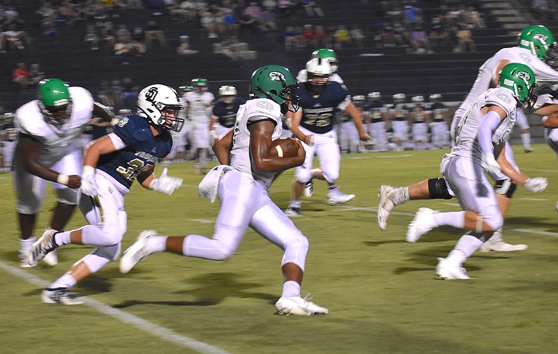 Staff photo by Patrick MacCoon / East Hamilton sophomore Juandrick Bullard had a big night and two quick scores to help lead the Hurricanes on the road to victory over Soddy-Daisy on Thursday night.