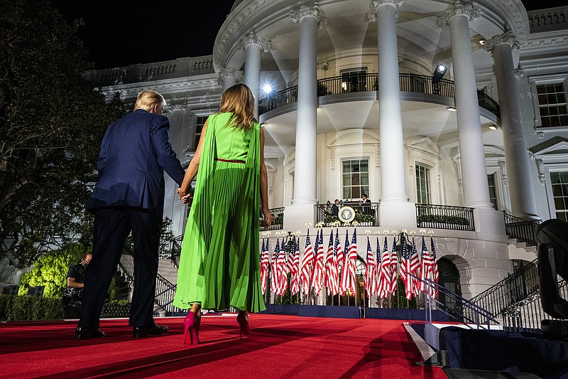 Doug Mills, The New York Times / President Donald Trump and his wife, Melania Trump, used the White House as a backdrop during the Republican National Convention.