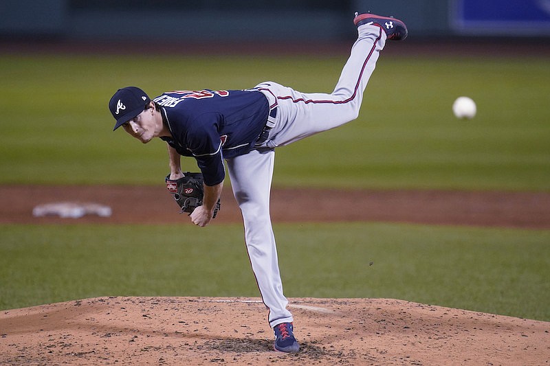 AP photo by Charles Krupa / Atlanta Braves starting pitcher Max Fried delivers to the plate during the third inning of Monday's game against the host Boston Red Sox.