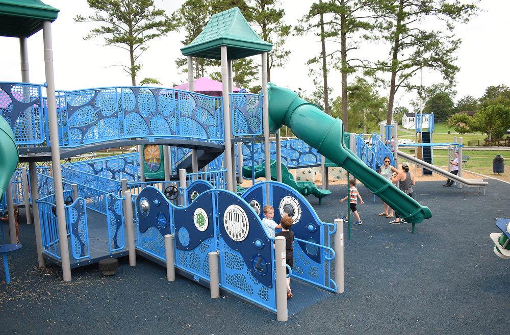 Staff photo by Matt Hamilton / Gilbert-Stephenson Park in Fort Oglethorpe recently concluded a one-year improvement, which included the construction of the city's first inclusive playground for children of all abilities.