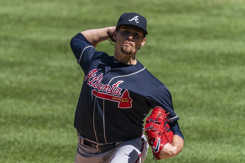 AP photo by Manuel Balce Ceneta / Atlanta Braves starter Kyle Wright pitches during Sunday's game against the host Washington Nationals. The Braves won 8-4 as Wright, an Alabama native who played college baseball at Vanderbilt, earned his first win as an MLB pitcher more than two years after his debut.