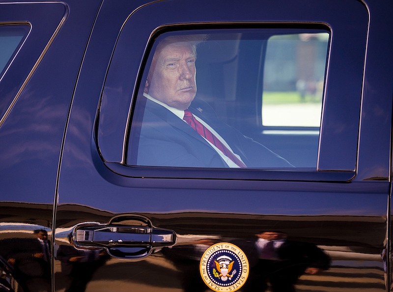 Photo by Doug Mills of The New York Times / President Donald Trump arrives at Joint Base Andrews in Maryland on Saturday, Sept. 12, 2020, en route to Nevada. "One thing that's clear, however, is that Republicans — not just Donald Trump, but his whole party — are acting as if there's no tomorrow. Or, more precisely, they're acting as if there's no next year," writes NYT columnist Paul Krugman.