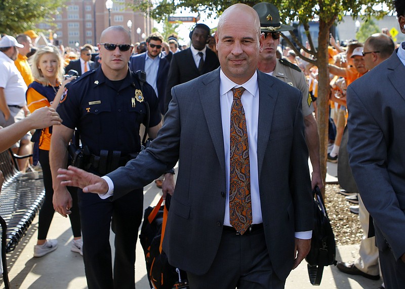 Staff file photo by C.B. Schmelter / Tennessee football coach Jeremy Pruitt was the virtual guest speaker this past week for the Boys & Girls Clubs of Chattanooga's 38th annual Stake 'N Burger Dinner, which raises funds for the nonprofit organization.